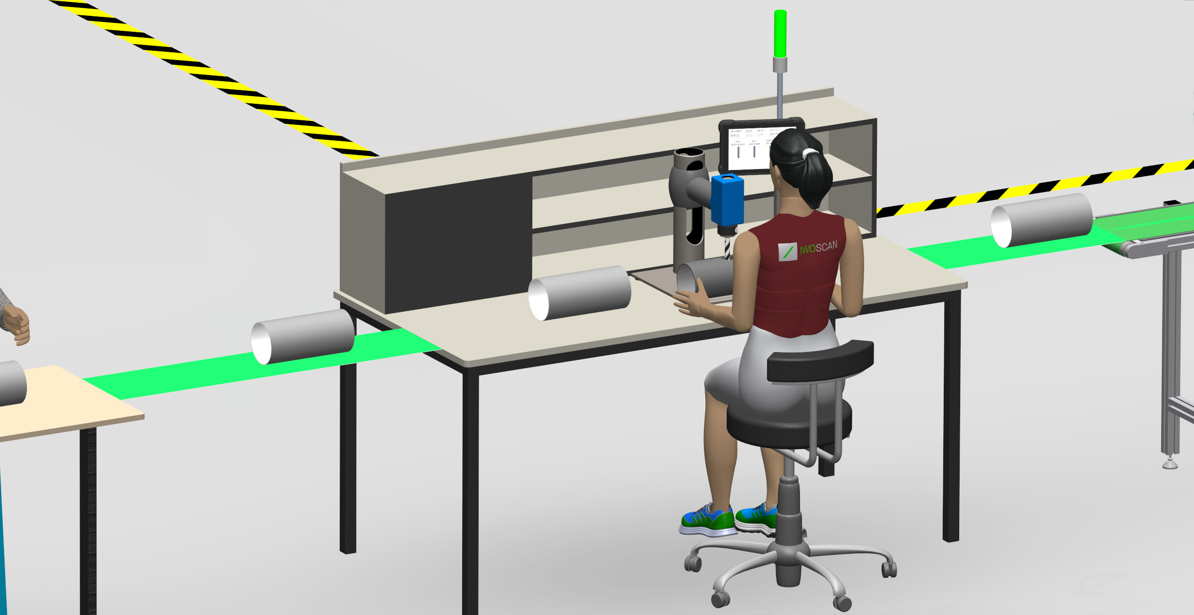 Iwoscan tablet workplace with light tower